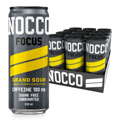 Nocco Focus Grand Sour energy drink 330ml, UK version