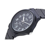 Casio analogue watch black dial resin strap, imported from the UK