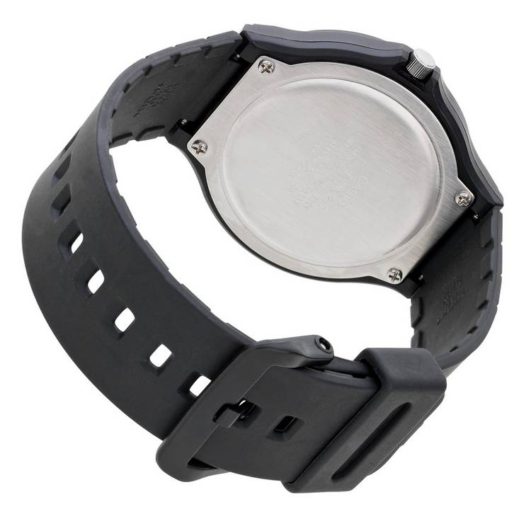 Casio analogue watch black dial resin strap, imported from the UK