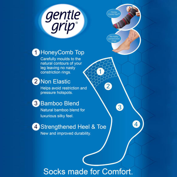 Gentle Grip men's bamboo socks 6 pack (British brand)
