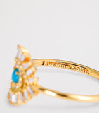 Suzanne Kalan Mini Evil Eye Ring yellow gold turquoise size 6 (British brand)