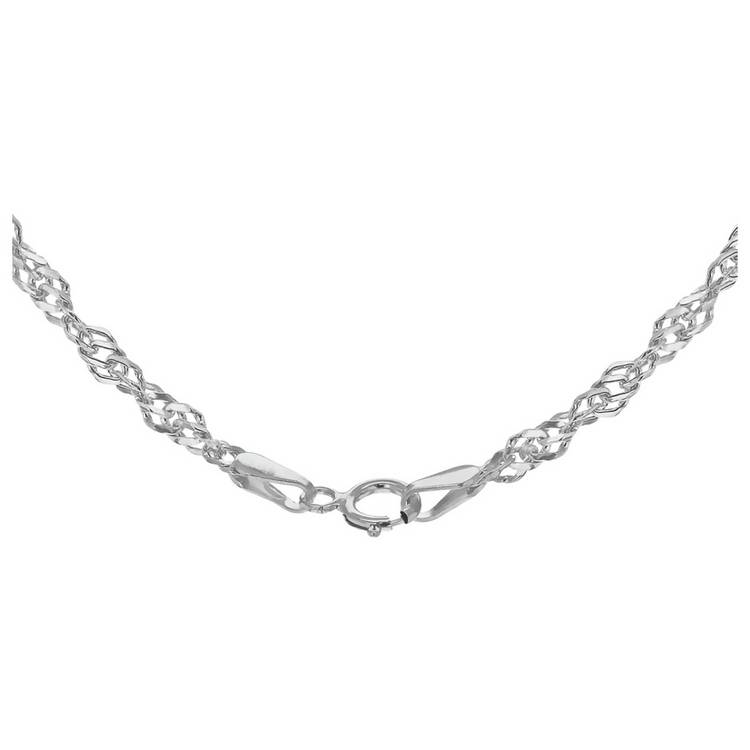 Revere 9ct white gold twisted curb necklace 18 inches (British brand)