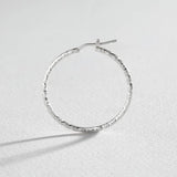 Revere silver diamond cut hoop earrings 2mm, UK version
