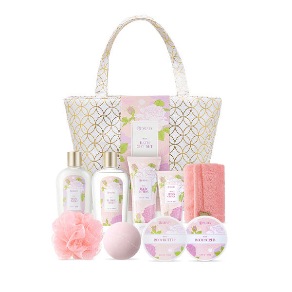 Livingandhome Rose Scented Spa Bath Gift Set 10pcs, UK version