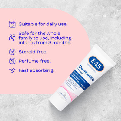 E45 Dermatitis Repair Cream 50ml, imported from the UK