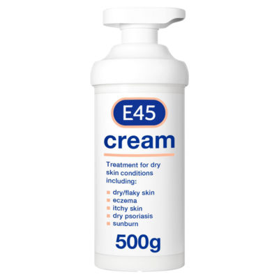 E45 moisturiser cream for dry skin and eczema 500ml pump - British product