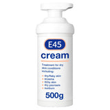 E45 moisturiser cream for dry skin and eczema 500ml pump - British product