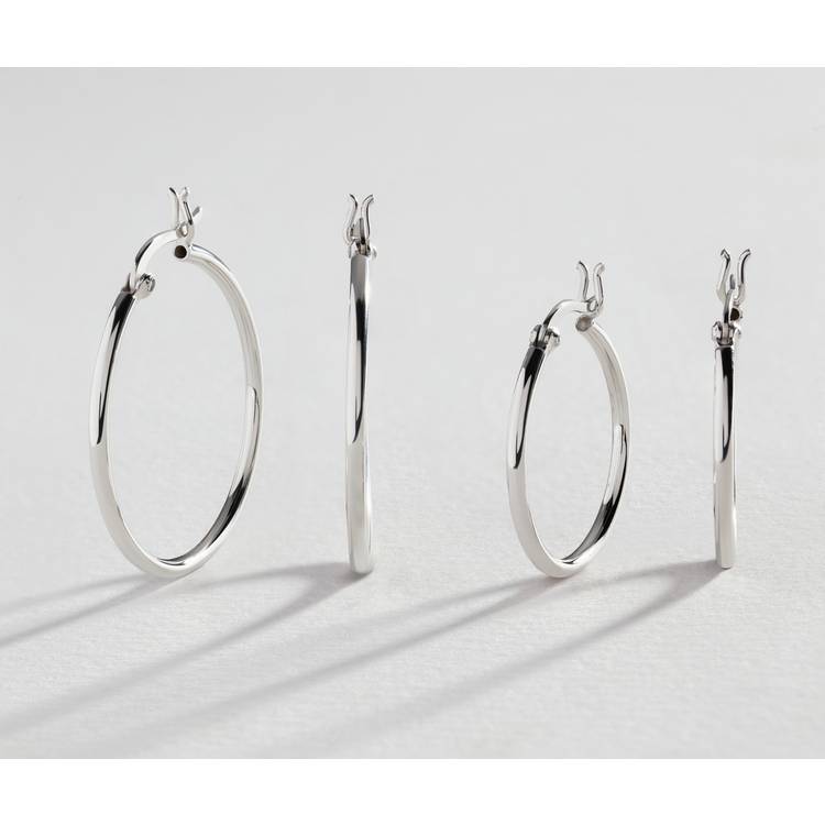 Revere sterling silver hoop earrings set of 2 pairs, imported from the UK