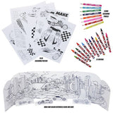 Hot Wheels large art colouring set with crayons and pencils, imported from the UK