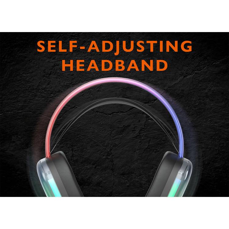 Deltaco DH230 wired gaming headset semi-transparent black - British product