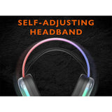 Deltaco DH230 wired gaming headset semi-transparent black - British product
