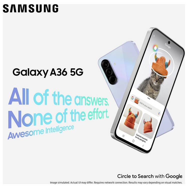 Samsung Galaxy A36 5G smartphone 256GB Lime, imported from the UK