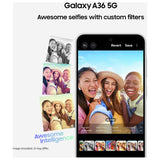 Samsung Galaxy A36 5G smartphone 256GB Lime, imported from the UK