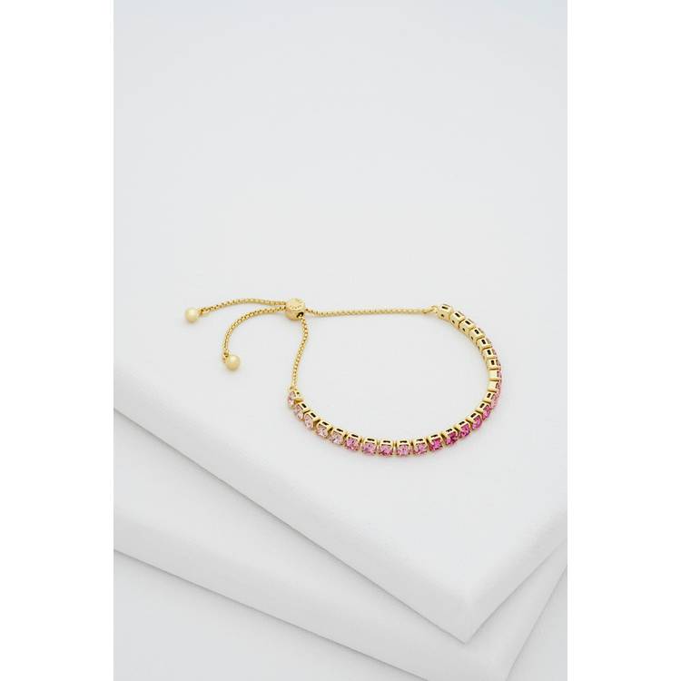 Ted Baker gold plated pink crystals adjustable bracelet (British brand)