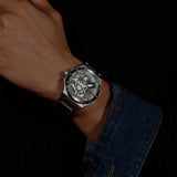 HUGO Grail Skeleton watch silver dial stainless steel bracelet - British product