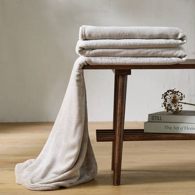 Argos Argos Home Large Fleece Throw Taupe 220x200cm- Buy online at McGrocer