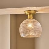 Argos Habitat Perses Cut Glass Flush Ceiling Light - Brass- Buy online at McGrocer