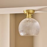 Argos Home Perses cut glass flush ceiling light brass 20cm - British product