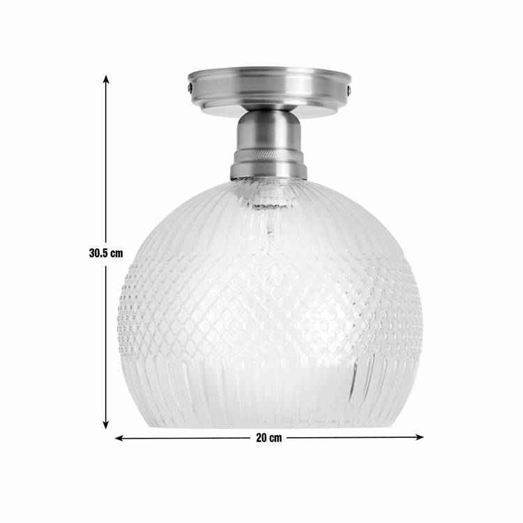 Argos Home Perses cut glass flush ceiling light brass 20cm - British product