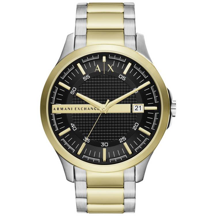 Armani Exchange men's black stainless steel bracelet watch 46mm - British product