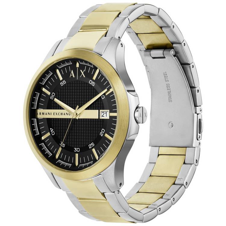 Armani Exchange men's black stainless steel bracelet watch 46mm - British product