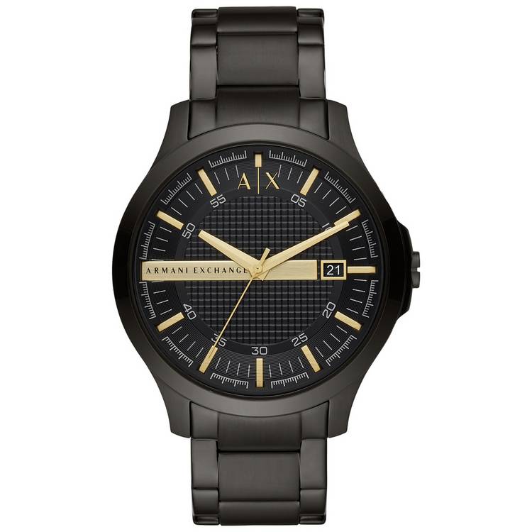 Armani Exchange men's black stainless steel bracelet watch - British product