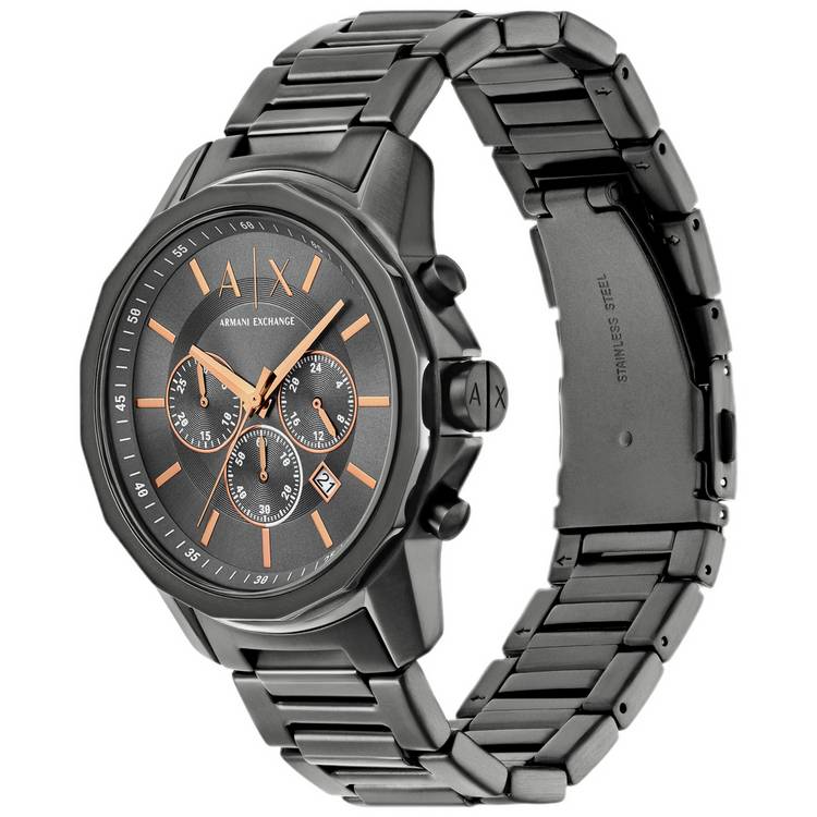 Armani Exchange grey chronograph watch stainless steel bracelet - British product