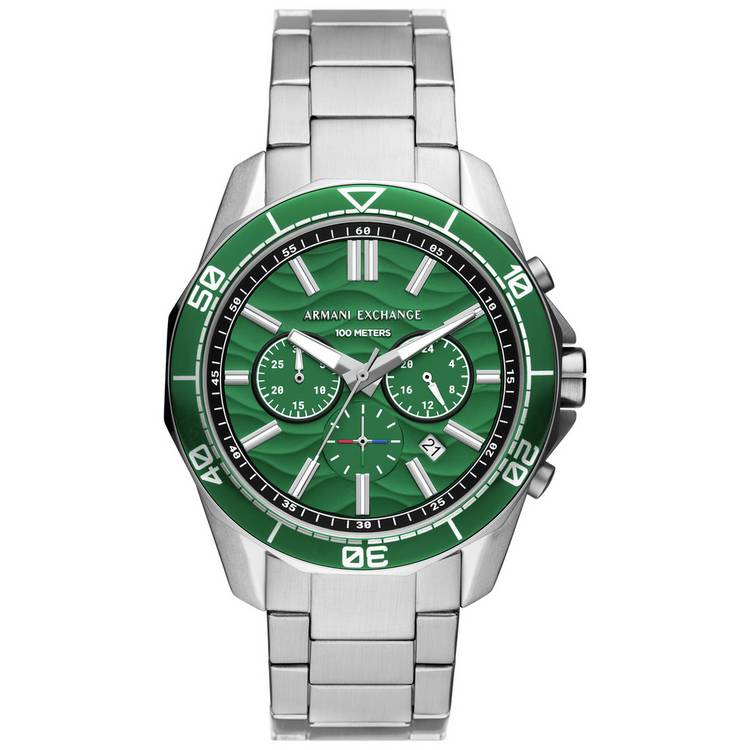 Armani Exchange men's green stainless steel watch - British product
