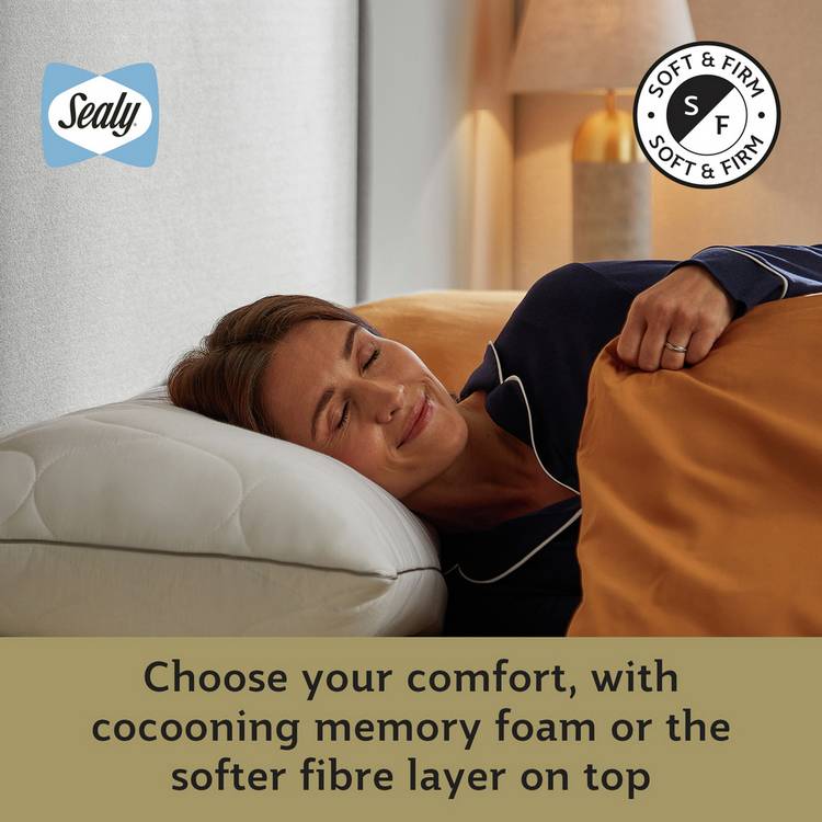 Sealy Dual Comfort memory foam pillow 74x48cm (British brand)