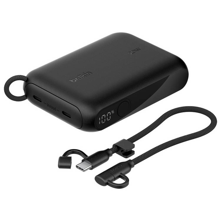 Belkin 20W 10000mAh portable power bank with display - black (British brand)