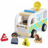 Chad Valley police van playset wooden toy - British product