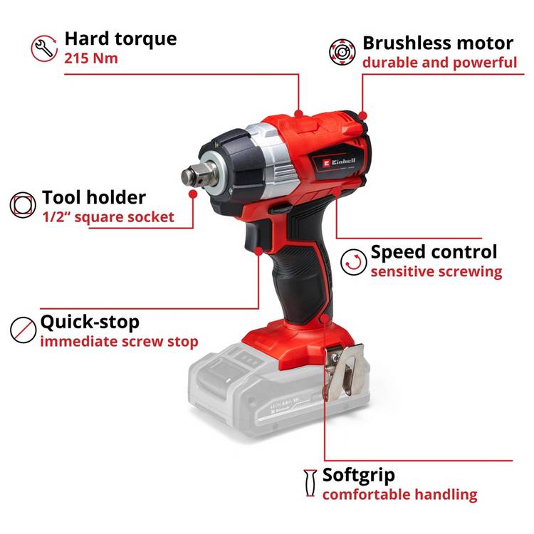 Einhell cordless impact wrench 2.5Ah 18V, UK version