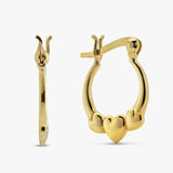 Argos Revere Gold Plated Silver Triple Heart Creole Hoop Earrings 13.9mm- Buy online at McGrocer