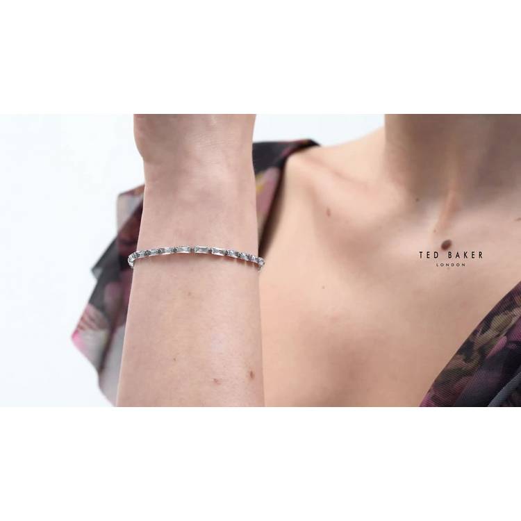 Ted Baker silver plated crystal baguette adjustable bracelet, UK version