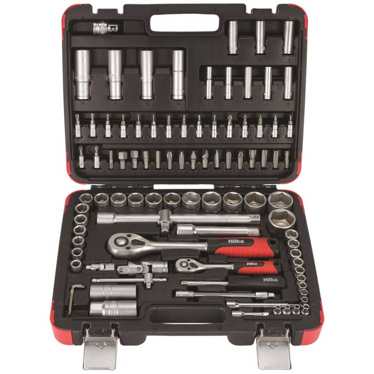 Hilka 94 piece socket set with chrome vanadium steel (British brand)