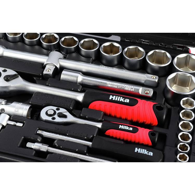 Hilka 94 piece socket set with chrome vanadium steel (British brand)