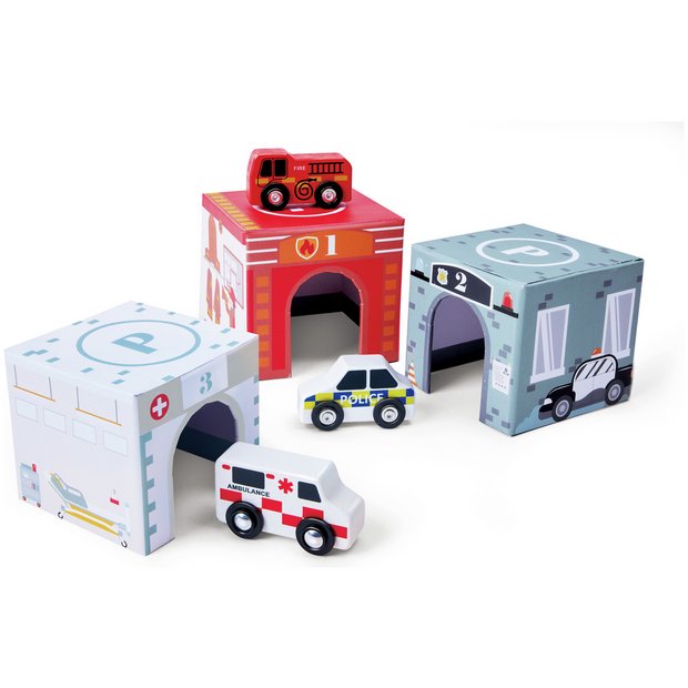 Chad Valley box set with wooden vehicles - British product