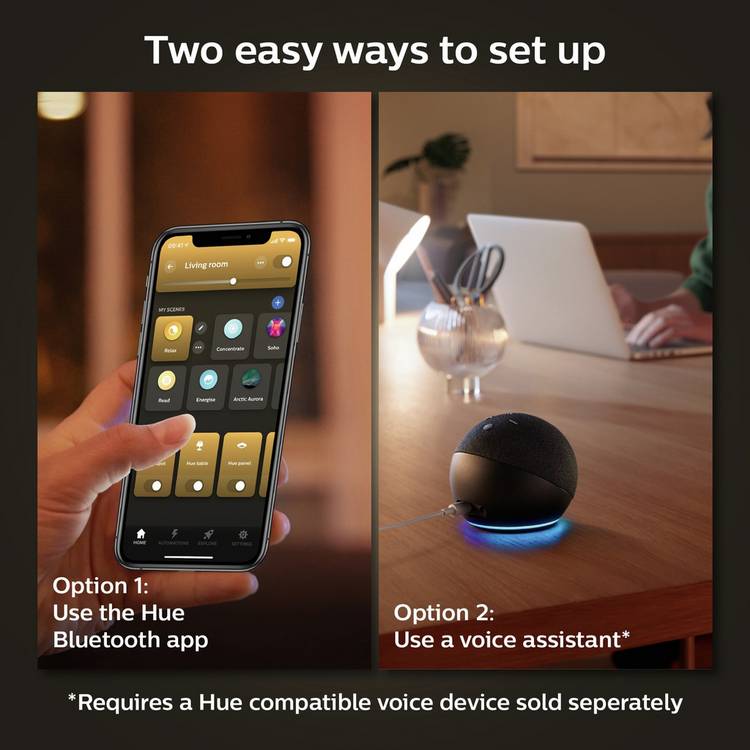 Philips Hue E27 white smart bulb pack of two, UK version