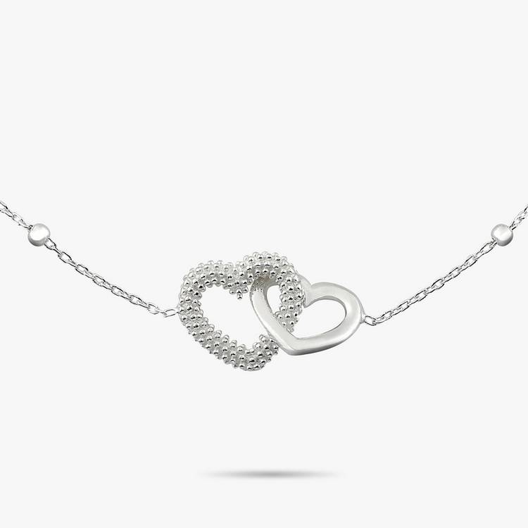 Revere sterling silver interlinked heart bracelet 20cm, imported from the UK