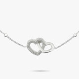 Revere sterling silver interlinked heart bracelet 20cm, imported from the UK