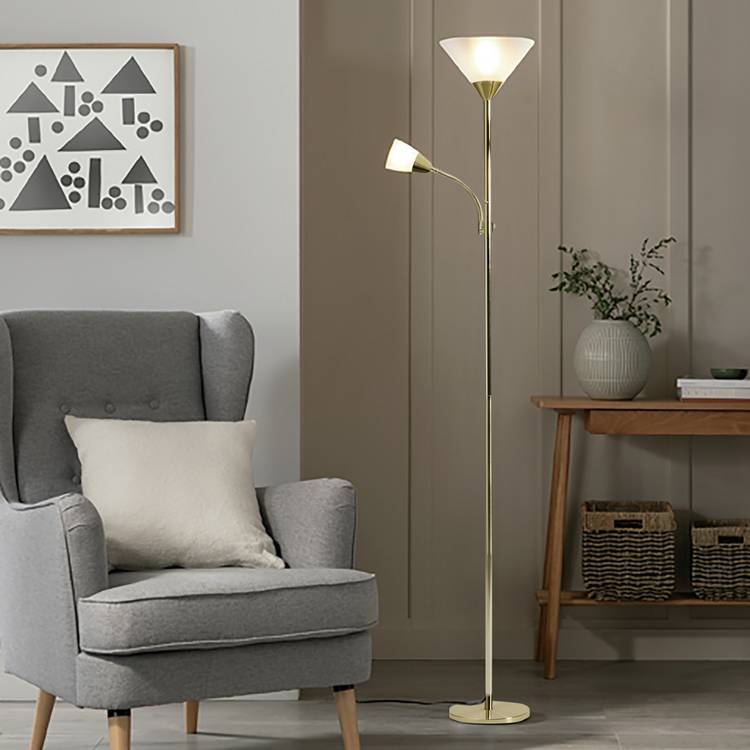 Argos Home brass floor lamp H178cm, imported from the UK