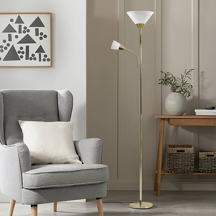 Argos Home brass floor lamp H178cm, imported from the UK
