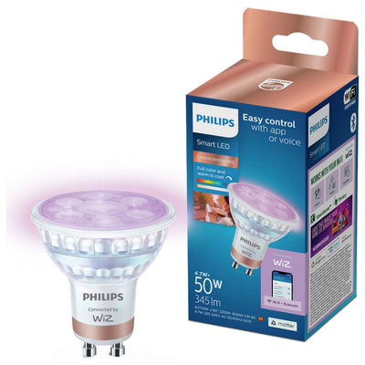 Argos Philips WiZ GU10 4.7W Smart LED Light Bulb - Pack of 1- Buy online at McGrocer