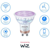 Philips WiZ GU10 smart light bulb pack of 2 (British brand)