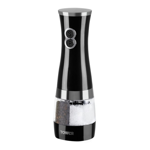 Tower Duo salt and pepper mill black, imported from the UK
