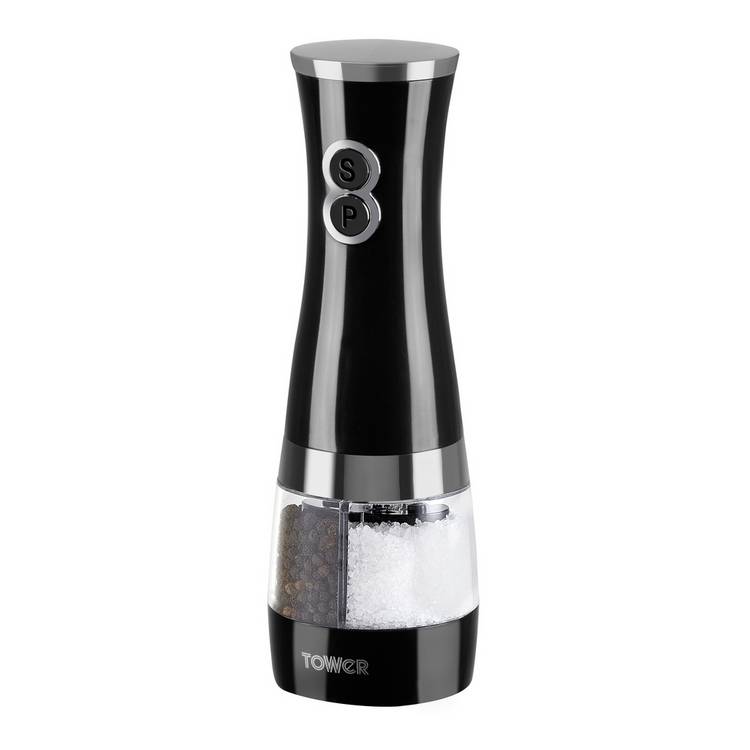 Tower Duo salt and pepper mill black, imported from the UK