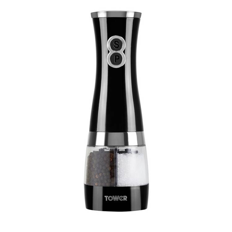 Tower Duo salt and pepper mill black, imported from the UK