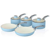Argos Swan Retro 5 Piece Aluminium Saucepan Set - Blue- Buy online at McGrocer