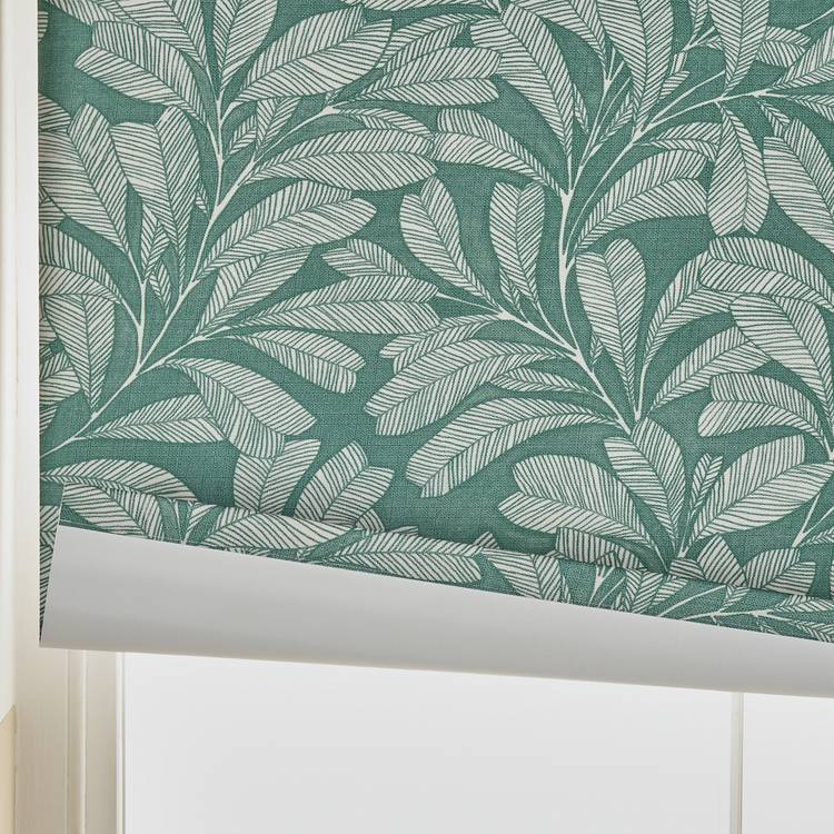 Habitat green linear leaf blackout roller blind 90cm (British brand)