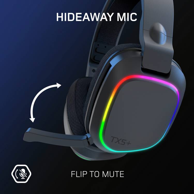 Gioteck gaming headset TX5+ Wireless DUO RGB, imported from the UK